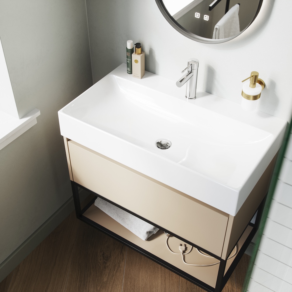 FotoBadkamermeubel Ledge: rustig ontwerp, slim gemaakt